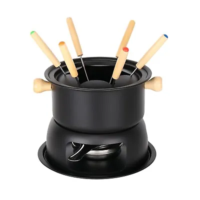 URBN-CHEF 6 Person Chocolate Or Cheese Deluxe Fondue Set Melting Pot W/ 6 Forks • £15.99