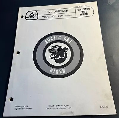 Original 1972 Arctic Cat Whisker Mini-bike Parts Manual P/n 2386-011  (t68) • $24.99