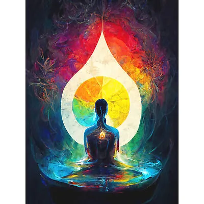 7 Chakra Meditation Energy Rainbow Relax Wall Art Canvas Picture Print 18X24 • £18.99