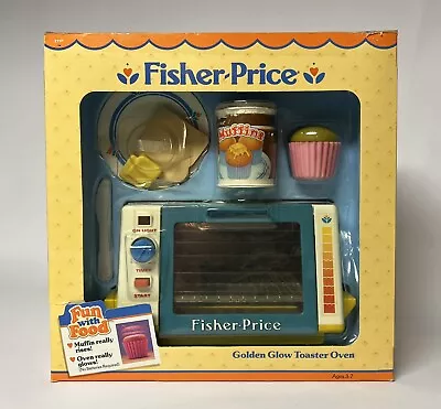 1987 Fisher Price Fun With Food Golden Glow Toaster Oven Complete Original Box • $89.99