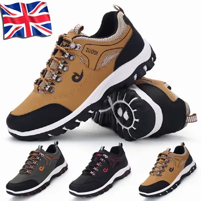 £15.99 • Buy Mens Hiking Boots New Walking Wide Fit Trail Trekking Trainers Shoes Size
