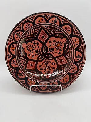 Moroccan Handmade Terracotta Studio Art Pottery Decorative Bowl Plate 10” READ • $22