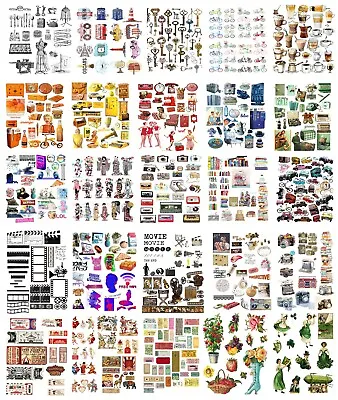 £2.59 • Buy UNCUT STICKERS.. Scrapbook Journal Diary Card Collage Stationery Art Craft Deco