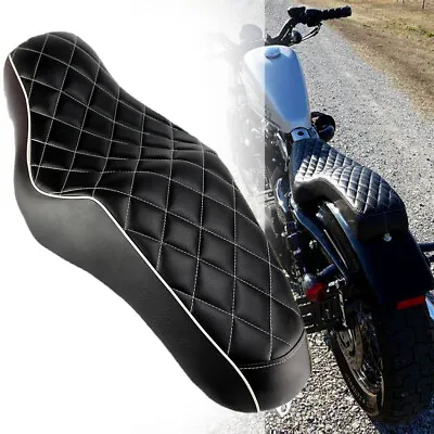 Black Driver Passenger Two Up Seat For Harley Sportster 883 1200 XL1200T Iron 48 • $81.95