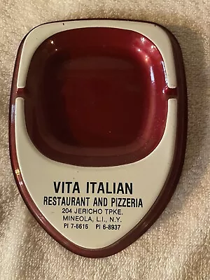 Vita Italian Restaurant/Pizzeria-Mineola/Long Island NY- Vintage Metal Ashtray • $18