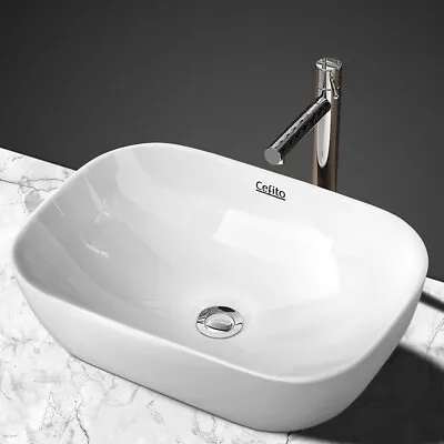 Ceramic Bathroom Basin Vanity Above Counter Sink Oval Shape White Wash Bowl • $71.95