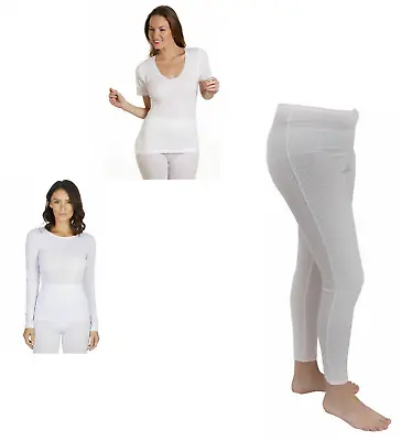 £5.99 • Buy Ladies Thermal Underwear Vest T-Shirt Full Sleeve Top Legging Bottoms Long Janes