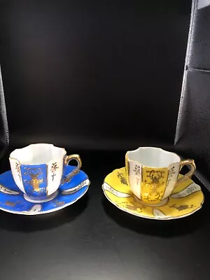 Porcelain Tea Cup And Saucer Set Lot Of 2 Miniature • $20.99