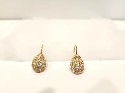 Joan Rivers Goldtone Pave Diamond Earrings Vintage • $14.99