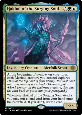 FOIL HAKBAL OF THE SURGING SOUL Mtg NM Commander Lost Caverns Of Ixalan Mythic • $1.90