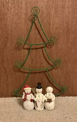 Vintage Hallmark Christmas Tree W Snowmen Christmas Card Holder • $10