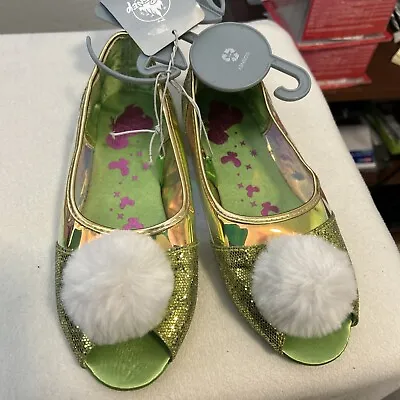 Disney Store Girl's Tinker Bell Pom Shoes Costume Accessory Peter Pan NEW • $39.99