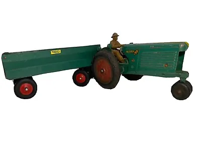 Vintage 1/16 Scale Slik Farm Toy Oliver Tractor Model 77 W/Farmer & Corn Wagon • $145