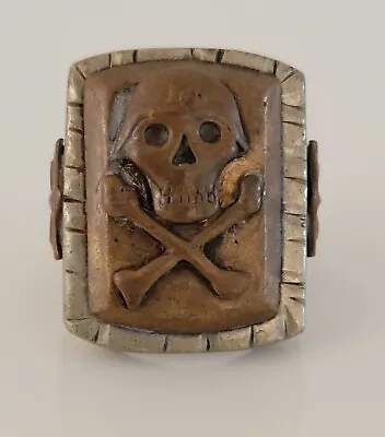 Rare Vintage Mexican Biker Ring Helmet Skull  Crossbones • $600