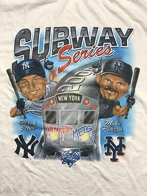 Vintage NY Yankees Mets World Series Subway Series 2000 T-Shirt Gift Fans • $22.79