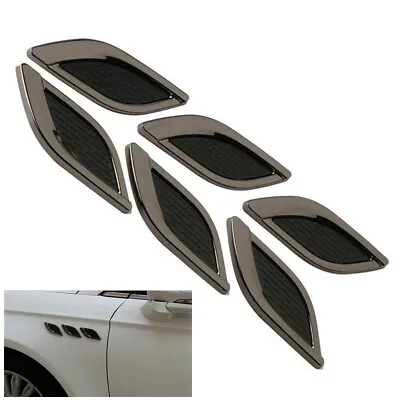 6pc 3D Metal Popular Sticker Decal Black Fit For Car Fender Side Vent Decoration • $21.50