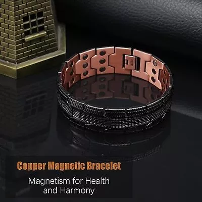 Jeracol 99.99% Soild Copper Magnetic Bracelets For Men3X Ultra Strength Magnets • £18.69