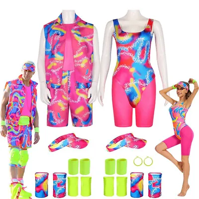 Adult Hawaiian Full Set Barbie Costume Halloween Dress Ken Ryan Gosling Cosplay • £28.23