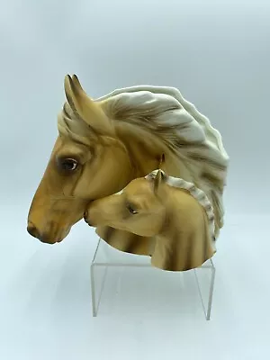 Vintage Napcoware Horse Head Mare Foal Planter Ceramic Vase Palomino Brown Tan • $28