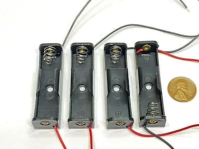 4 Pieces Battery Holder Case Box With 6  Wire Leads For 1X AA Battery 1.5V C20 • $8.44