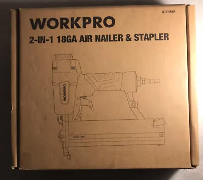 £55 • Buy WORKPRO 2-in-1 Air Brad Nailer Gun 50mm 18 Gauge, Brad Nail Gun And Stapler