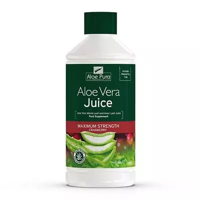 1 Bottle Of Aloe Pura Aloe Vera Juice Cranberry Flavour 1L 1 Litre • £10.60