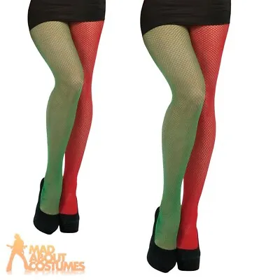 £4.75 • Buy Adult Elf Fishnet Tights Christmas Santas Helper Xmas Fancy Dress Accessory
