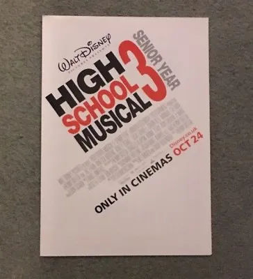 Walt Disney “High School Musical 3” Promotional Poster & Booklet Zac Efron • £1.99