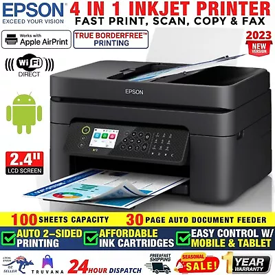 $158.97 • Buy Epson Workforce WF-2950 4in1 Inkjet Printer Wireless Scanner Copier Fax Office