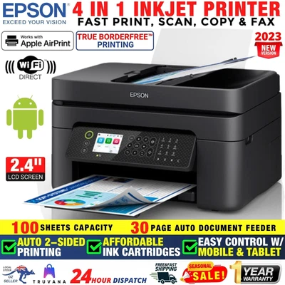 $158.97 • Buy Epson Workforce WF-2950 4in1 Inkjet Printer Wireless Scanner Copier Fax Office