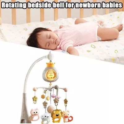 Baby Musical Rattles Bed Bell Cot Mobile Stars Dreamlight Nursery Lullaby Toy~ • £20.99