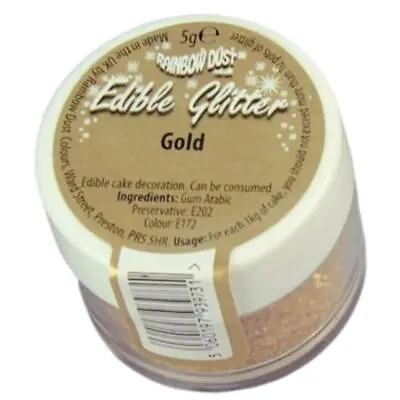 Edible Cake Decoration Sprinkles Round Glitter Gold Loose 5G Cupcake Topper • £6.98