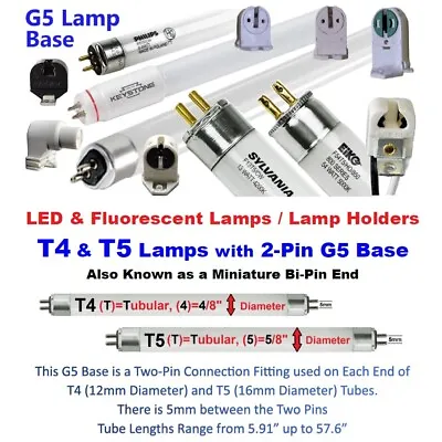 💥WHOLESALE💥T4/T5 Miniature Bi-Pin G5 LAMP HOLDER LED/LIGHT SOCKET END Base~450 • $10.99