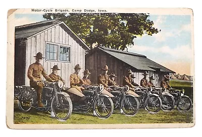 RARE 1918 WW1 Harley Davidson Motorcycle Brigade - Camp Dodge Fort Dodge Iowa • $328.50