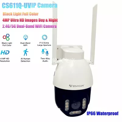 Vstarcam CS611Q-UV 4MP HD Black Light Full Color WiFi Camera IP66 Waterproof Cam • $93.99