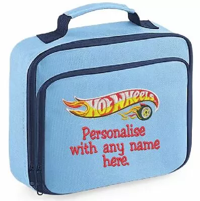 Personalised Embroidered Hot Wheels Logo Lunch Bag Insulated School Dinner Box • £18.49