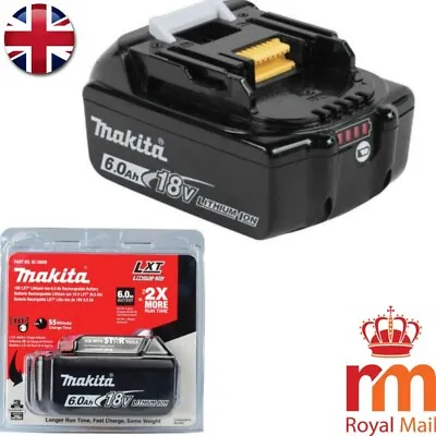 Makita BL1860B 197422-4 Single 18V 6Ah LXT Li-ion Genuine Makstar Battery Pack • £65.99