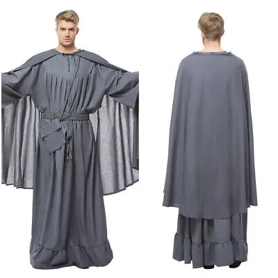 The Lord Of The Rings The Fellowship Of The Ring Gandalf Costume Cosplay Cloak • £67.19