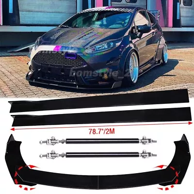 Front Bumper Lip Spoiler Splitter/ Strut Rods /Side Skirt For Ford Fiesta STSE • $169.11