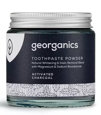 TOOTHPASTE POWDER ACTIVATED CHARCOAL 60ml TEETH WHITENING VEGAN  MADE IN UK • £3.99