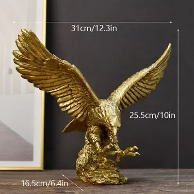 American Golden Eagle Resin Figurine Home Office Desktop Decoration Gift Statue • £49.37