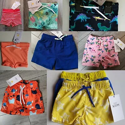 Marks And Spencer Baby Boys Swim Shorts Sizes 0-3 3-6 6-9 9-12 Various Styles • £5.99