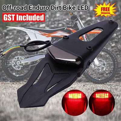 LED Rear Fender Brake Signal Tail Light Off-road Enduro Dirt Bike Smoked Tail • $17.44