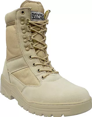 Desert Army Combat Patrol Boots Tactical Military Work Tan Jungle Suede 909 • £29.99