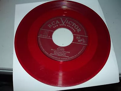 Mario Lanza - Because / For You Alone (45rpm 1951) Red Vinyl Tested • $2.99
