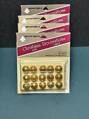 Vintage Christmas Mercury Glass Bradford’s Gold Miniature Ball Ornaments In Box • $8