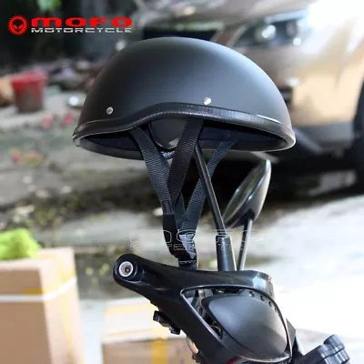 $35.99 • Buy Low Profile Novelty Half Helmet Skull Cap Matte Black For Cruiser Motorcycle 