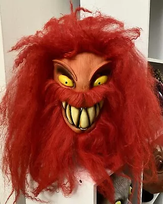Vintage Halloween Mask Paper Magic Group PMG Red Hairy Monster • $15