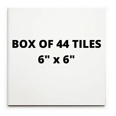 Box 44 X Kai 6  X 6  White Ceramic White Gloss Tiles Bathroom Kitchen 150MM • £20