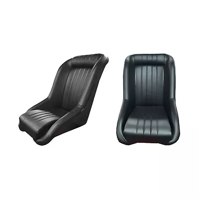 Classic Low Back Black PU Leather Bucket Seats Fits Shelby Cobra Fixed Back • $684.85